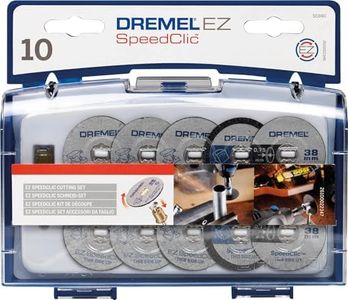 Dremel 690 EZ SpeedClic Cutting Wheels Set - Accessory Kit With 10 Rotary Tool Cutting Discs And Mandrel