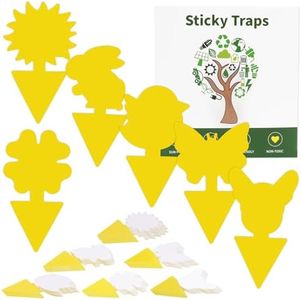 60 piezas trampas cromaticas amarillas, atrapamoscas adhesivos,trampas para moscas,trampa atrapamoscas,trampa moscas interior de trampas adhesivas contra mosquitos de luto para plantas de interior