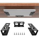 Under Desk Laptop Mount, IFCASE Hard Aluminum Under Desk Shelf Holder for Laptop, Mac Mini, MacBook, Keyboard with Anti-Scratch Silicone (Black)