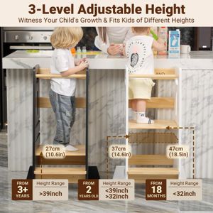 COSYLAND Toddler Standing Tower – Adjustable Kitchen Helper