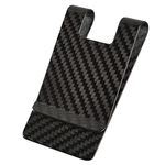 Medifier Carbon Fiber Money Clip Business Credit Card Holder for Men or Women Front Pocket Slim Leather Wallet Cash Holder Glossy Black