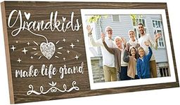 Grandparents Picture Frame Grandkids Make Life Grand Gifts Grandkids Photo Frame for Grandma Grandpa from Grandchildren Table Centerpieces Table Letter Wooden Decoration Table Decor Wall Decor