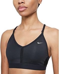 Nike Women's Sports Bra, Black/Black/Black/White, Large US
