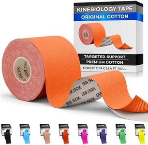 SB SOX Original Cotton Kinesiology Tape Roll – Best Latex Free Athletic Tape for Muscles/Joints – Waterproof, Stretchy, and Gentle on Skin (16ft) (Orange)
