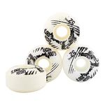 Yosoo Health Gear 4 Pcs/Set Skateboard Wheels, Skateboard Wheels Set, High Resilient PU 100A 52mm x 30mm Longboard Wheels Suit for Basic Skateboarding(White)