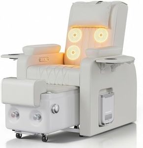 pouseayar Multi-Functional Electric Recliner Sofa for Foot Bath, Foot Beauty, Manicure, Nail Art Eyelash, Eyelash, Tattoo, Salon Chairs with Magnetic Suction Pump and Drainage Pump & Massager - White
