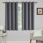 CUCRAF Velvet curtains full blackout curtains with eyelets, stylish luxury velvet blackout curtain for living room, set of 2, 46" x 54"(W x L), Dark Grey