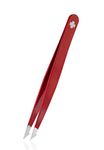Rubis Tweezers Evolution 2in1 - Pointed Slant Tweezers - Sharp Point tip Tweezers for fine Hair - Eyebrow tweezer Switzerland - Swiss Cross