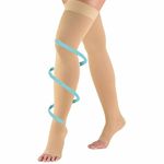 FOWLNEST Cotton | Not Seamless/stiched | DVT Medical Class 2 Compression Stockings For Varicose Veins & Leg Swelling - Unisex Thigh Length Compression Socks For Men & Women 23-32 mmHg – Large