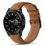 Tasikar 22mm Leather Straps Compatible with Samsung Galaxy Watch 3 45mm/Watch 46mm Strap, Genuine Leather Replacement Bracelet Band Compatible with Huawei Watch 3/3 Pro/GT 2, Gear S3, 22mm, Brown