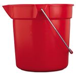 Rubbermaid Commercial 2963 RED 10 qt Capacity, 10-1/2" Diameter, 10-1/4" Height, Red Color, Brute High-Density Polyethylene Round Bucket