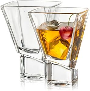 JoyJolt Carre 2-Piece Cocktail Glasses Set, 8 Ounce Martini Glasses