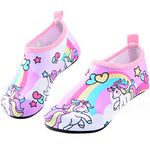 Sunnywoo Water Shoes for Kids Girls Boys,Toddler Kids Swim Water Shoes Quick Dry Non-Slip Water Skin Barefoot Sports Shoes AquaÃ‚ Socks for Beach Outdoor Sports,12.5-13.5 Little Kid,Unicorn-A