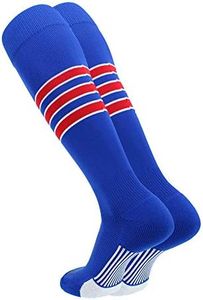 TCK Performance Baseball/Softball Socks (Royal/White/Scarlet, Large)