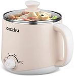 Dezin Electric Pot, 1.6L Ramen Cooker, Hot Pot Electric Stainless Steel, Multifunctional Electric Cooker for Egg, Pasta, Soup, Porridge, Oatmeal with Temperature Control and Keep Warm Function