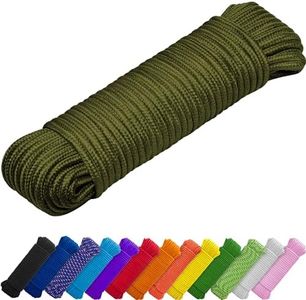 TECEUM Rope – 150 Feet x 1/4 Inch (7mm) – Army Green – Strong All-Purpose Utility Rope – Camping, Crafting, Flag Pole, Indoor & Outdoor – Polypropylene Nylon Poly Lightweight Diamond Braided Cord