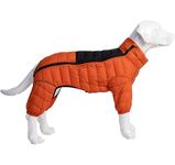 Dog Coat Dog Warm Jacket, 4 Legs Covered Waterproof Windproof Reflective Warm Dog Vest, Zippered Adjustable Outdoor Dog Snow Jacket for Small Medium Large Dogs Orange L