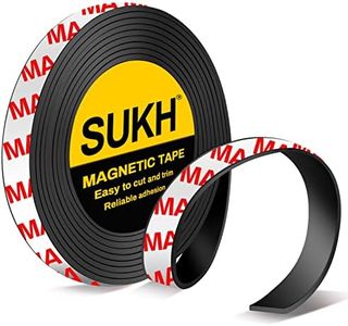 Magnetic Tape Strips with Adhesive Backing - Magnetic Strip Sukh Magnet Band Strong Adhesive Cuttable Magnetic Sheets Magnets Perfect for DIY, Art Projects,Whiteboards,Fridge Organization Classroom