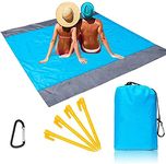 Beach Mat Picnic Blanket 210 x 200cm Beach blanket Waterproof Sandproof Water Resistant Picnic Blanket with 4 Fixed Nails, Reinforced Edging for Beach, Camping, Hiking & Picnic