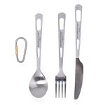 Boundless Voyage Titanium Tableware Camping Knife and Fork Spoon Home Use Travel Camping Cutlery Set