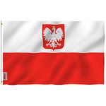 ANLEY Fly Breeze 3x5 Foot Poland State Ensign Flag - Vivid Color and UV Fade Resistant - Canvas Header and Double Stitched - Polish Eagle Flags Polyester with Brass Grommets 3 X 5 Ft