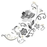 RoomMates RMK2783GM: Black And White Flower Scroll Peel And Stick Giant Wall Decals, 10 Inch