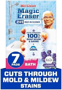 Mr. Clean Magic Eraser Sponge, Bathroom Cleaner, Soap Scum Shower & Tub Cleaner, 2 in 1 Bath, 7ct