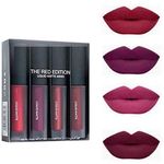 YKNIHC Liquid Matte Minis Lipstick Red Edition, 6-ml - (Pack of 4)