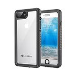 Lanhiem iPhone 7 Plus Case, iPhone 8 Plus Case, IP68 Waterproof Dustproof Shockproof Case with Built-in Screen Protector, Full Body Sealed Underwater Protective Cover for iPhone 7 Plus/8 Plus (Black)