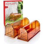 PATTLER® - XXL live mouse trap – set of 2 | extra large live trap | animal-friendly mice, rats or small animals - with air holes | easy to set up in the house, garage or garden