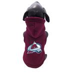 All Star Dogs Colorado Avalanche Polar Fleece Hooded Dog Jacket, XXS, Team Colors