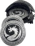 G&H Decor - Dragons Lair Gaming Coaster Set - Includes Six Decorative Dragon Drink Coasters – Protect and Serve Ornament - Gothic Home Accessories – Fantasy Beer Mat Statue Design - Dnd Gift