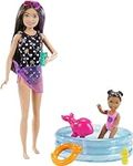 Barbie Skipper Babysitters Inc Playset with Skipper Doll, Color-Change Small Doll, Pool, Squirt Whale Toy & Accessories