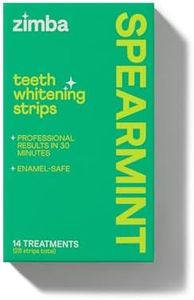 Zimba Teeth Whitening Strips Vegan Enamel Safe Hydrogen Peroxide For Coffee,Wine, Tobacco, And Other Stains,28 Strips (14 Day Treatment) 28 Count (Pack Of 1) Spearmint