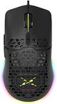 Lightweight Gaming Mouse with PMW3389 Sensor, 50 to 16000CPI, Delux 67G (2.36oz) Paracord Cable, Omron Switch, RGB Backlit, 7 Programmable Buttons and On-Board Software M700BU Black