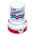 Rule 10 Marine Bilge Pump, 2000 Gallon Per Hour, Non-Automatic, 12 Volt DC