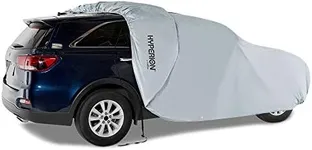 Hyperion SUV Cover with Solar Panel: Waterproof SUV and Windshield Cover - Size U1 Cover Protects Sport Utility Vehicles Up to 186" From Weather Damage and Maintains Battery Charge - Grey - HYP-SUV-U1