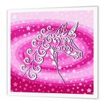 3dRose ht_57128_3 Magical Unicorn & Stars on Pink Swirl Iron on Heat Transfer Paper for White Material, 10 by 10"