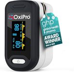 OxiPro OX2 Oximeter - Health & Pharma Awards Winner 2025 - Fingertip Pulse Oximeter/Blood Oxygen Monitor - Finger Oxygen Saturation/SATS Monitor to measure SpO2 / Medical Device for Adults