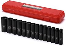 MIXPOWER 14 Pieces 1/2-Inch Drive Deep Impact Socket Set,10mm-27mm, Cr-Mo Steel, Metric, Impact Grade, Heavy Duty Storage Case