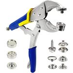 Snap fastener tool,Snap Tool for Boat Covers, Heavy Duty Snap Setter Pliers Canvas Snap Fasteners Kit Includes 40 Sets 15mm Stainless Snaps