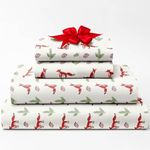 Christmas Sheets King - 4 Piece Deep Pocket Christmas Sheet Set - Soft & Wrinkle Free - Winter Holiday Sheets - Women, Men, Kids, Teens - Winter Bed Sheets - Cute Foxes, Pinecones & Pine Tree Sheets