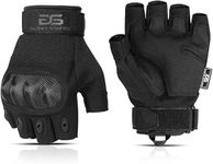 Glove Station The Fingerless Tactical Rubber Knuckle Gloves for Men Outdoor Sports Training Motorcycling, Black, Large