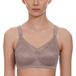 Triumph International Women's Polyamide Wire Free Triumph Minimizer 112 Non Padded Wireless Seamless Minimizer Bra Full-Coverage (100I526_Coffee Sugar_38D)