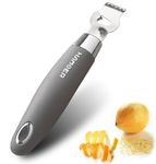 HAMOER Lemon Citrus Zester Tool Cheese Grater for kitchenaid-Multipurpose grooved Channel Knife Scraper,Stainless Steel Blade and ergonomically Designed Curved Handle