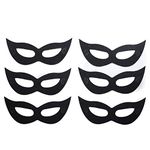 Wanna Party Mardi Gras Masquerade Mask|Black Paper Eye Masks Set for Carnival Prom Venetian Masks| Pack of 6