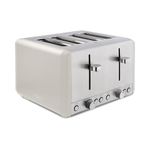 Tower T20051MSH Cavaletto 4-Slice Toaster with Defrost/Reheat, Stainless Steel, 1800W, Latte with Chrome Accents