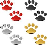 3D Chrome Cat Paw Footprint Sticker, 4 Pairs 3D Chrome Lettering Car Sticker, Animal Paw Dog Cat Footprint Sticker, for Decal Auto Car Decoration, Multicolor, Silver, Yellow, red, Black