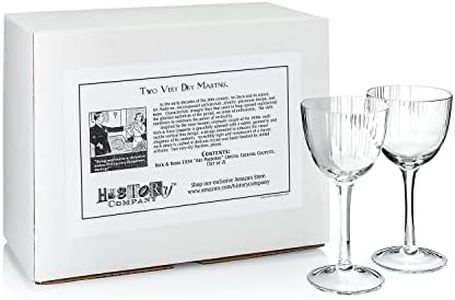 HISTORY COMPANY Nick & Nora 1934 “Art Moderne” Crystal Cocktail Coupette 2-Piece Set (Gift Box Collection)