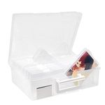 MATANA - 6" x 4" Clear Storage Box Photo Inserts and Scrapbook Storage Crafts and Organiser with 16 Cases and Labels, Over 1000 Photos - Great For Sewing, Garden Seed Supplies